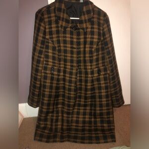 Vintage Orange and Black Trench Coat, Perfect for Fall and Professional Style